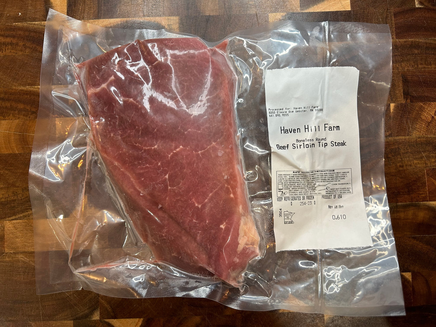 100% Grass Fed Beef Sirloin Tip Steak