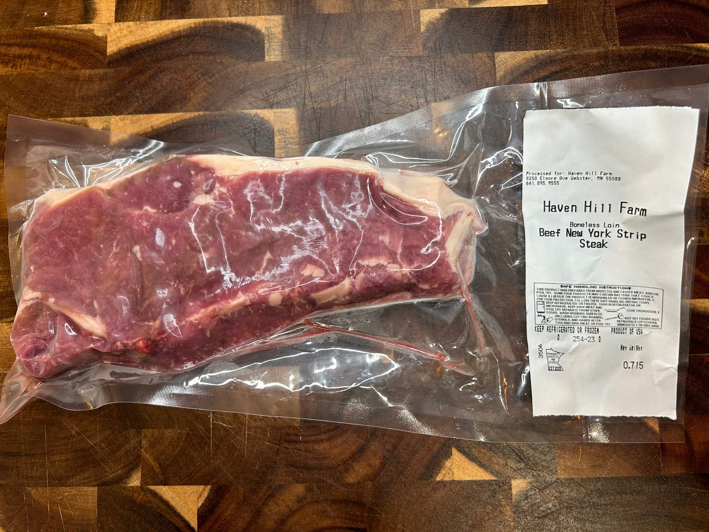 100% Grass Fed Beef New York Strip Steak